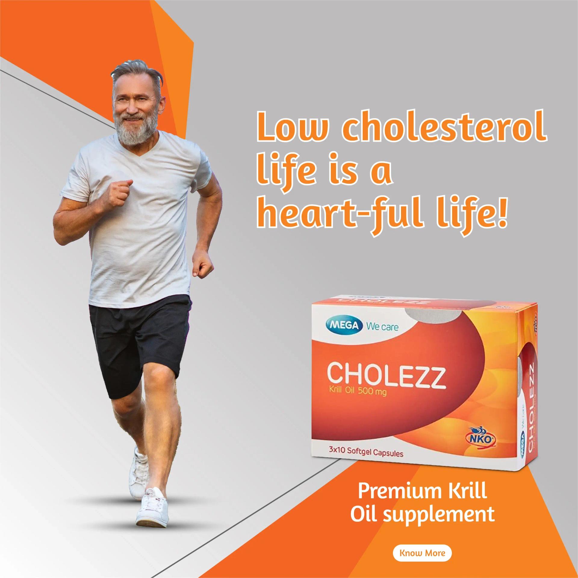 Man jogging, Cholezz krill oil for heart and cholesterol health