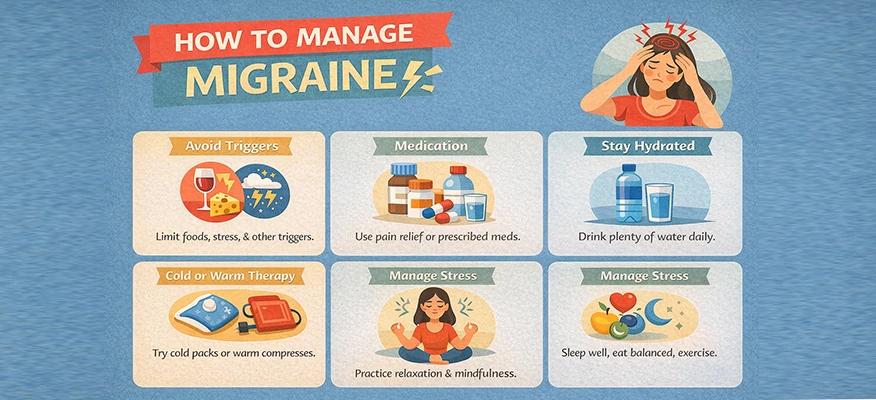 Ways to manage migraine pain including lifestyle and home remedies