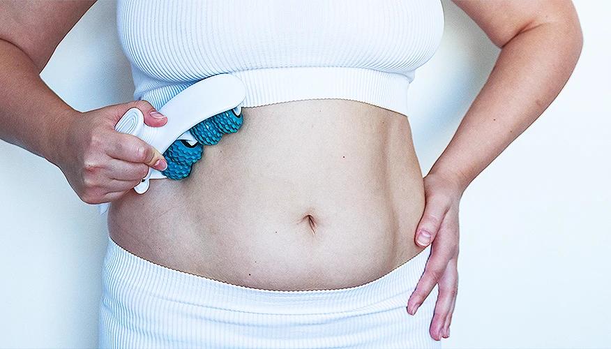 Woman doing massage to remove gas from stomach instantly