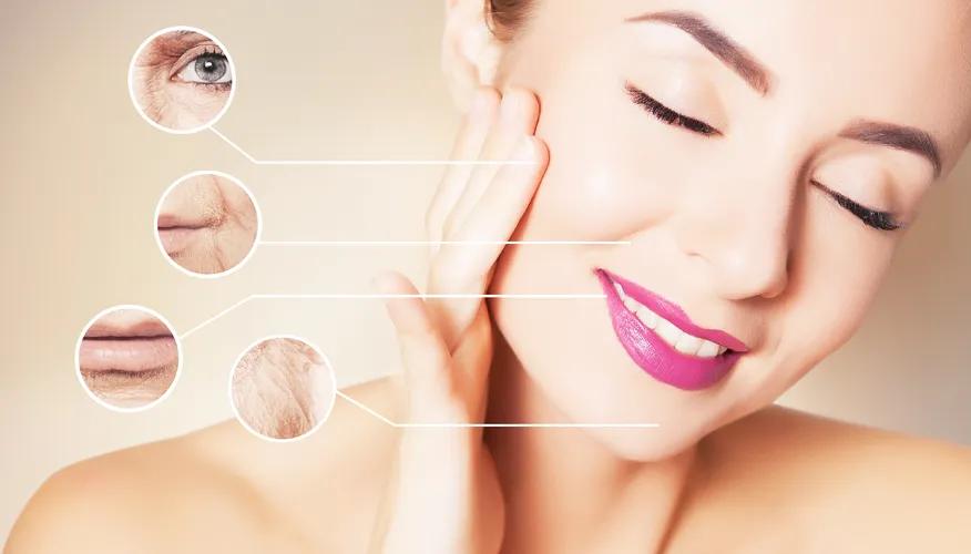 What are the common signs of aging skin