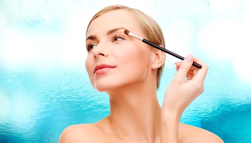Opt for powder blushes and highlighters instead of cream formulas