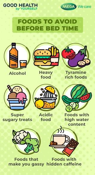Foods to avoid before bed time