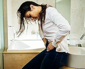 Woman considering gut–vaginal health and hygiene