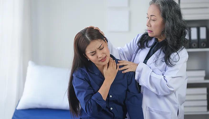 Treatment options for neck pain-related breathing problems