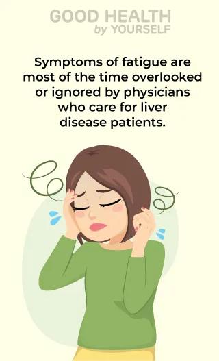Woman with fatigue and headache, liver disease awareness